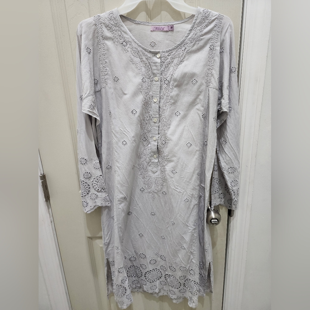 Calypso Christiane Celle, size‎ medium, gray, embroidered.